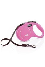 Vodítko FLEXI Classic New M pásek 5m/25kg růžová