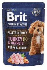 Brit Premium by Nature Dog Puppy & Junior Fillets in Gravy Turkey & Carrots 85 g